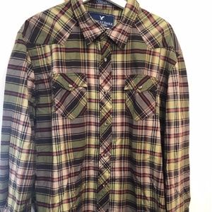 American Eagle Button-down Plaid Shirt